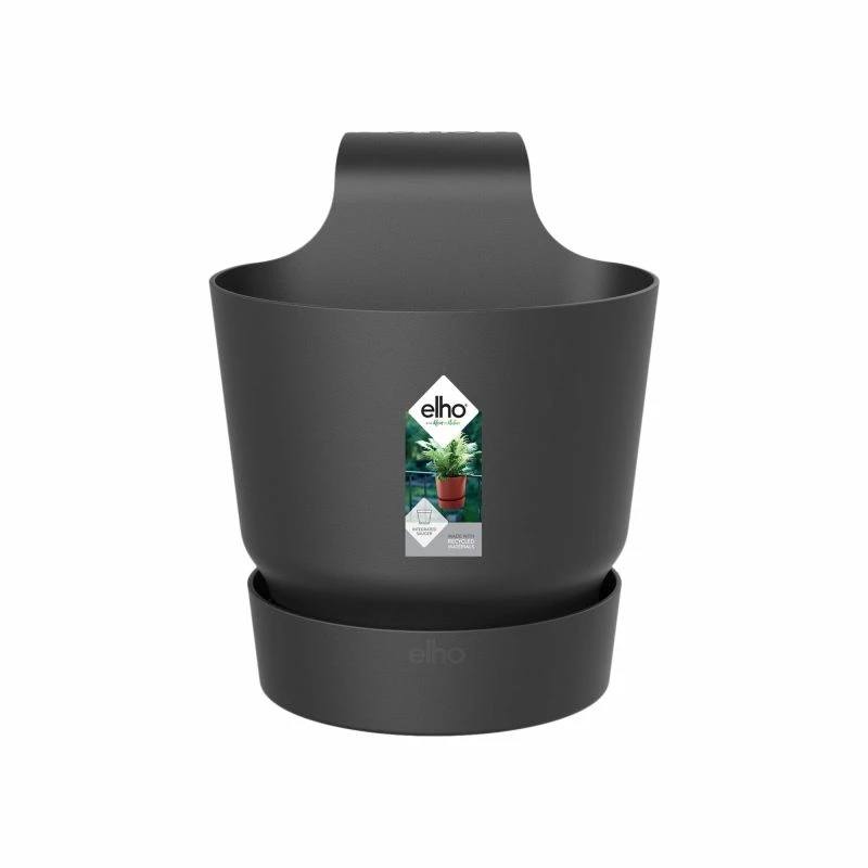 ELHO Balkonkasten „Greenville“, Ø25 Cm, Schwarz