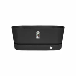 ELHO Pflanzgefäß „Greenville“, Mit Rollen, 60 Cm, Schwarz