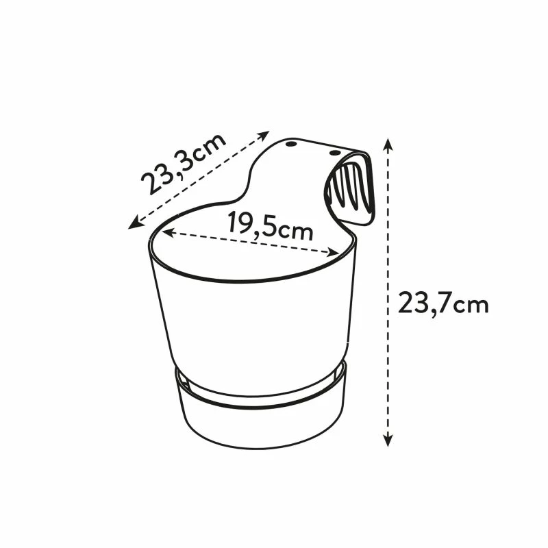 ELHO Balkonkasten „Greenville“, Ø25 Cm, Schwarz – Bild 4