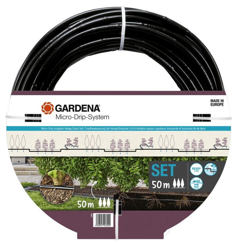 GARDENA Bewässerungsschlauch „Micro Drip“, Für Sträucher & Hecken, 50 M