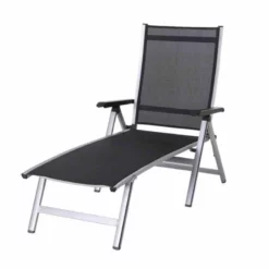 MWH Sonnenliege „Elements“, 145x70x104,5 Cm, Silber-anthrazit