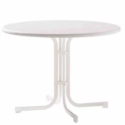 SIEGER Gartentisch, Klappbar, Ø100 Cm, Weiß
