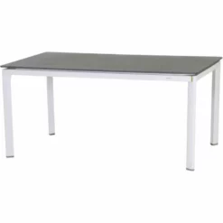 MWH Gartentisch „Futosa“, Fiberzement 160x95x74 Cm, Arktisch-grau