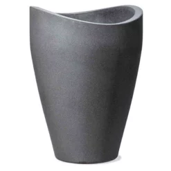 SCHEURICH Pflanzgefäß „Wave Globe“, High Slim, Ø40x80 Cm, Schwarz