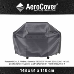 AEROCOVER Schutzhülle Für Grillgeräte, 148x52x101 Cm