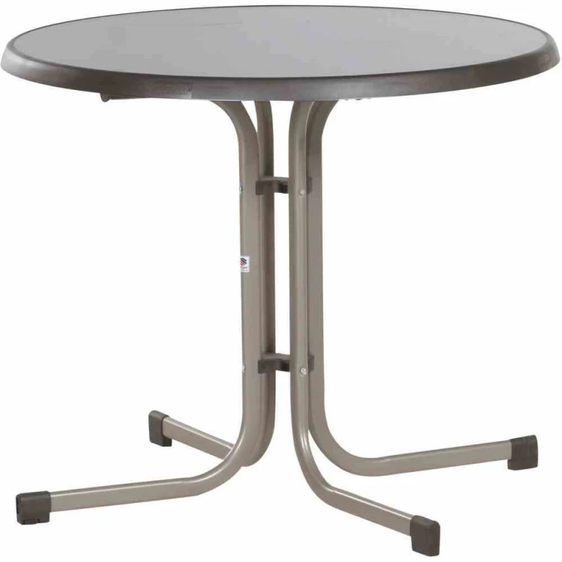 SIEGER Gartentisch, Mecalit, Ø86x72 Cm, Mocca