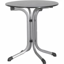 SIEGER Klapptisch, Vivodur, Ø68 Cm, Silber-schwarz